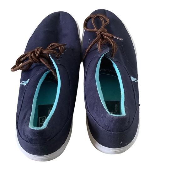 Polo Ralph Lauren Mens Felton canvas sneaker shoes navy blue lace up size 13 - Picture 4 of 7